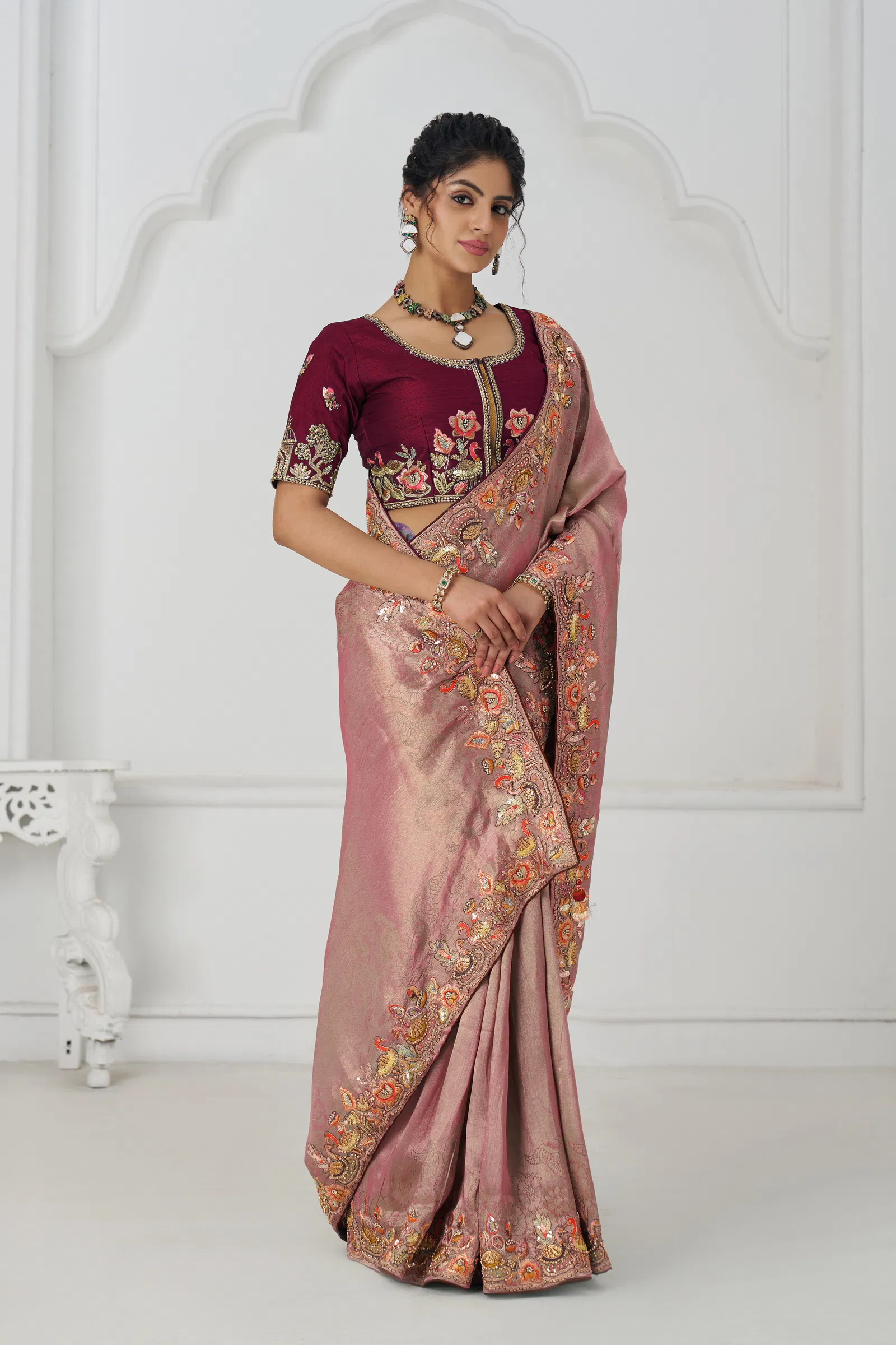Kf  111 Pink Color Pure Dola Viscouse Silk Saree Online Wholesale